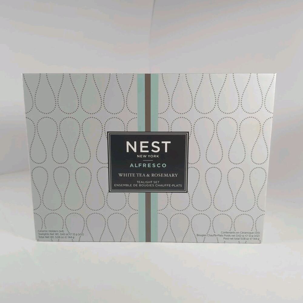Nest New York Alfresco White Tea & Rosemary Tealight Candle Gift Set New in Box